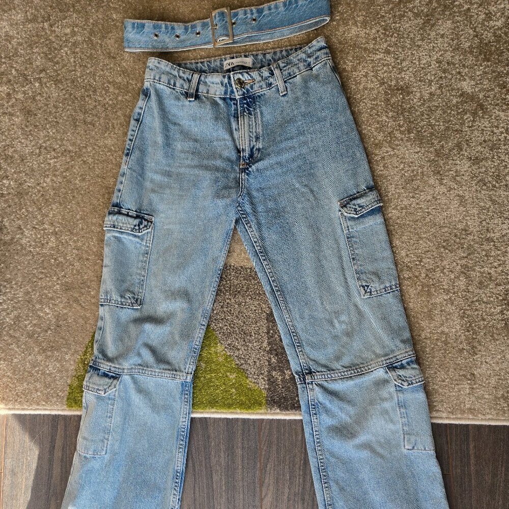 ZARA Cargo Jeans size 0